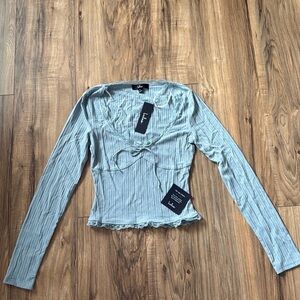 Baby blue long sleeve top